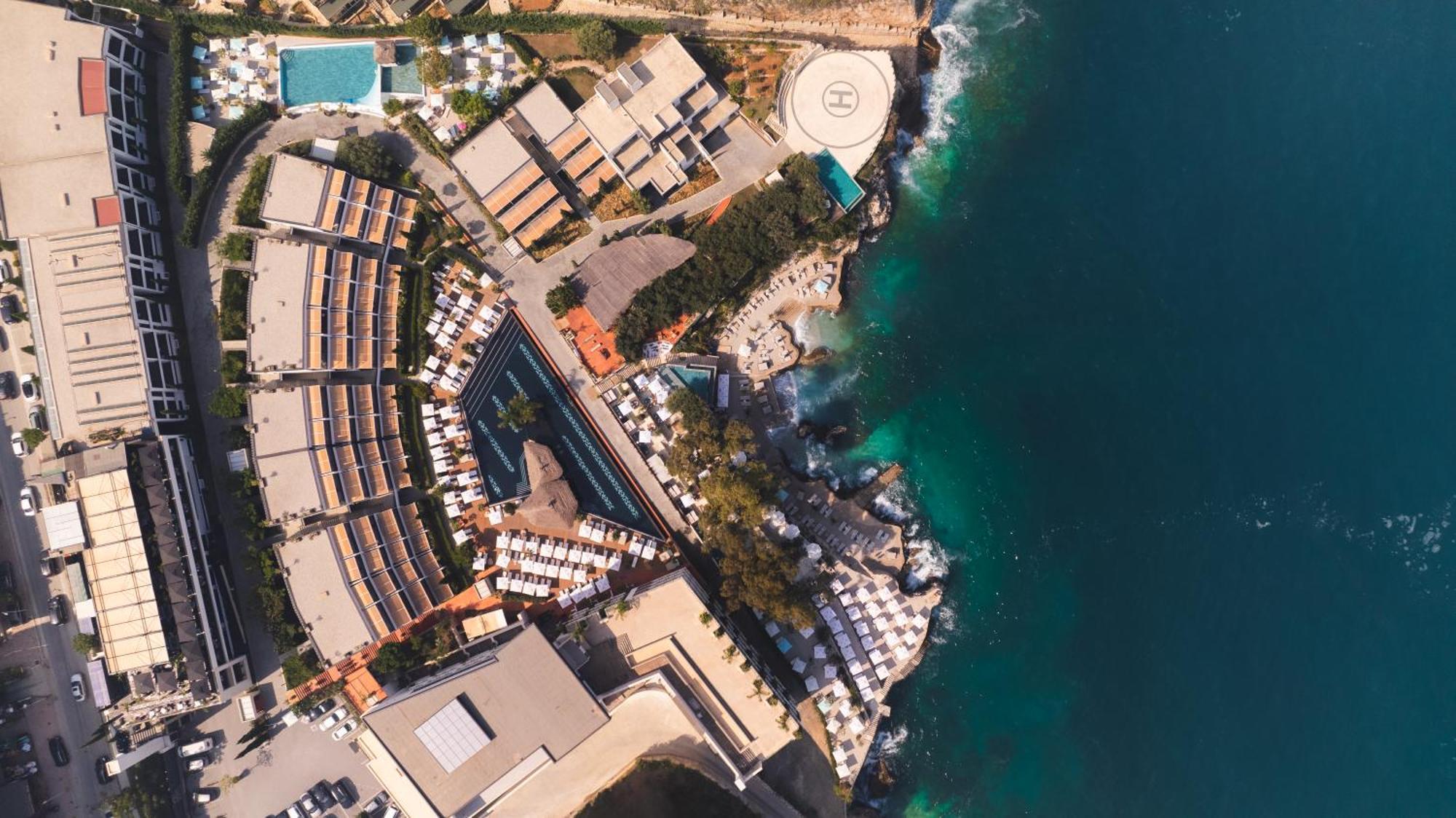 Vlorë Maritim Marina Bay Resort Spa & Casino Adult Friendly מראה חיצוני תמונה Aerial view of the resort